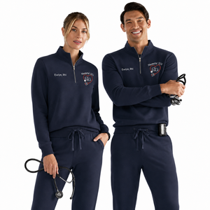Sweat-shirt personnalisé anti-rétrécissement à quart de zip pour infirmière de soins néonatals, pull pour professionnel de la santé néonatale avec motif pieds de bébé, hiver/automne/printemps/été - Product Image 1