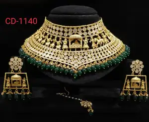 Factory Price Adorable Kundan Wedding Choker Set With Antique Finish For Supplier In China