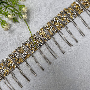 5cm elegante oro bordado Romy encaje diseños ecológicos a granel ropa manualidades decoración para prendas zapatos Floral - Product Image 5