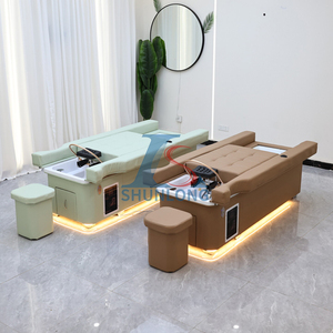 Fauteuil de Lavage de Cheveux et de Soin du Cuir Chevelu OEM/ODM d'Usine avec Dossier Relevable, Table de Massage Thaïlandais des Pieds et <span class=keywords><strong>Lit</strong></span> de Pédicure-Shampooing - Product Image 2