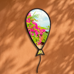 Modern Decorative Balloon Shape Wall <b>Mirror</b> with Brass and Glass Durable Home Decor From India - Product Image 1