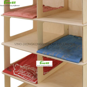 Présentoir de sol en bois à 6 niveaux double face Vino Heavy Duty, démontable, installation rapide, pour supermarché, vente au détail, t-shirt - Product Image 4