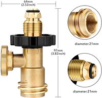 Indicateur de niveau de réservoir de propane POL à embout souple, convertit la vanne de service du réservoir LP POL en régulateur de propane QCC1/Type1