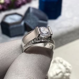 Anillo de Diamantes de Oro Blanco F655, Corte Brillante Redondo, Diamante Natural Color G, Anillo de Compromiso para Mujer - Product Image 6