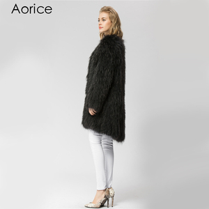 CR061 giacca in maglia di vera pelliccia di procione soprabito <span class=keywords><strong>da</strong></span> donna russo caldo <span class=keywords><strong>cappotto</strong></span> in vera pelliccia <span class=keywords><strong>da</strong></span> donna lungo 90 <span class=keywords><strong>cm</strong></span> - Product Image 4