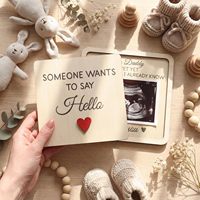 Cadre photo échographique en bois, boîte cadeau surprise, panneau d'annonce de naissance, révélation de sexe du bébé pour le mari, cadeau surprise pour papa de première fois