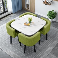 Ensemble Table à Manger Moderne de Luxe avec 4 Chaises, Meubles de Gros pour Restaurants, Maisons et Hôtels