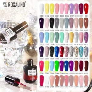 Rosalind forniture per nail art oem private label long lasting 15ml colori gel vernice lampada uv soak off gel smalto per unghie per il commercio all'ingrosso