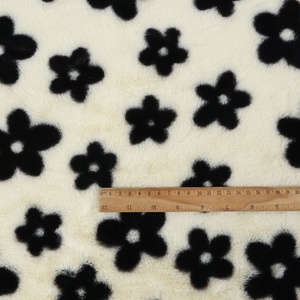 Bán buôn sang trọng giả lông thỏ vải 100% polyester siêu mềm hướng dương in cho quần áo & đồ chơi sử dụng - Product Image 2