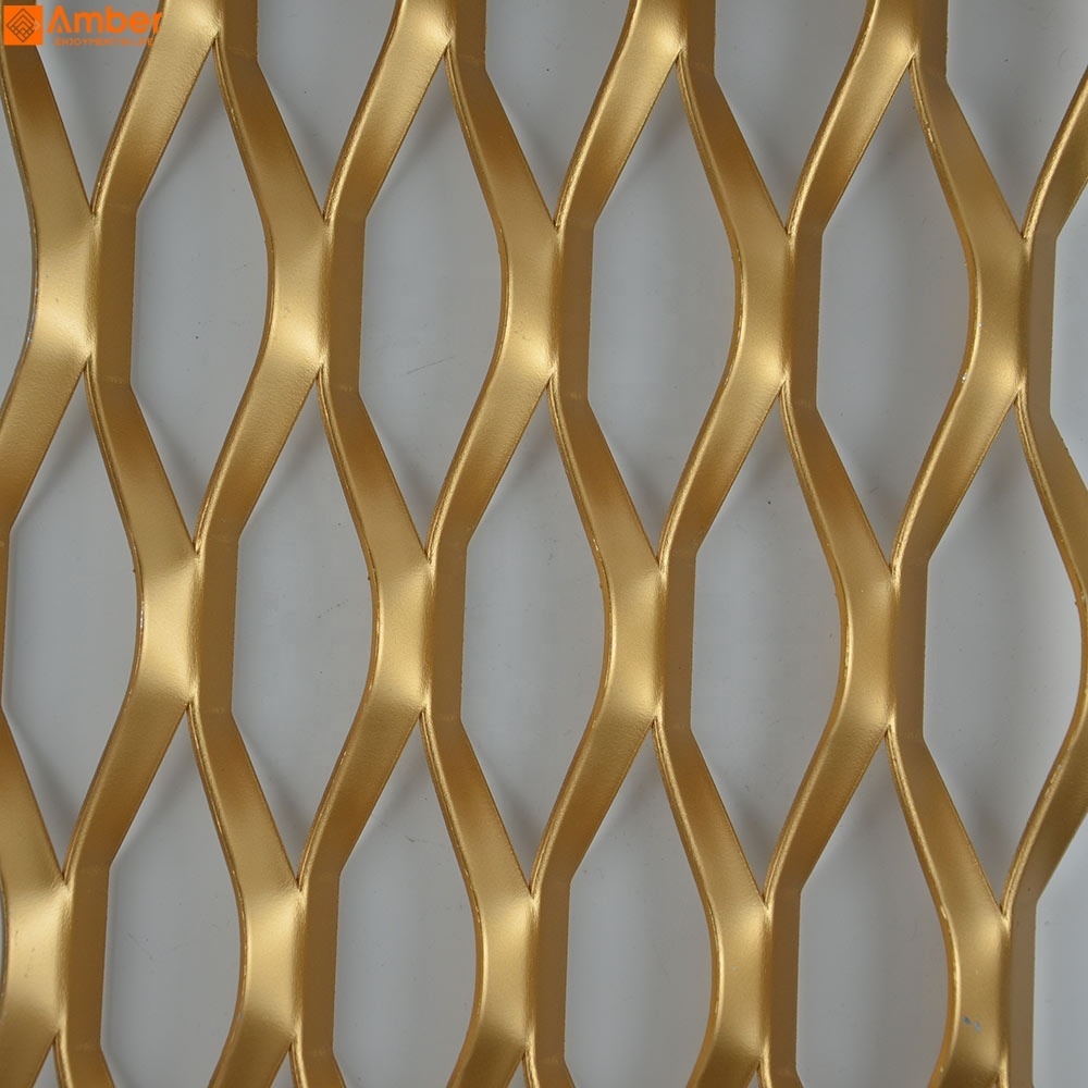 Aluminum Wire Mesh Raised Type Diamond Hole Expanded Metal Mesh Sheet Panels for Architectural Screens & Ceiling