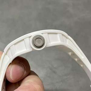 Trendy high-end <b>mechanical</b> <b>watch</b> with white ceramic, hollow bucket design, multi-band configuration, and <b>mechanical</b> movement. - Product Image 4