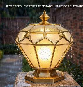 Lámpara <span class=keywords><strong>de</strong></span> <span class=keywords><strong>Poste</strong></span> <span class=keywords><strong>de</strong></span> Lujo para Exteriores, Impermeable, <span class=keywords><strong>de</strong></span> Latón Antiguo, Farol <span class=keywords><strong>de</strong></span> Columna Vintage para Decoración <span class=keywords><strong>de</strong></span> Jardín, Patio y Villa - Product Image 4