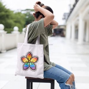 Sac fourre-tout en toile personnalisé DLBZ, motif arc-en-ciel, écologique, lavable, avec poignée en corde, pour un usage quotidien - Product Image 6