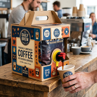 AT PACK Boîte à Café 1L 3L 5L 96oz Jetable, Distributeurs de Café à Emporter Aseptique Bag-in-Box avec Robinet Distributeur