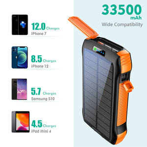 Chargeur solaire portable Db 33500 mAh, batterie externe à charge rapide avec lampe torche étanche pour les aventures en plein air - Product Image 3
