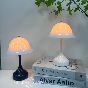 Cross-border Danish Nordic Cream Style Table Lamp Portable Rechargeable Mushroom Modern <b>Touch</b> Bedroom <b>Bedside</b> Decor Night <b>Light</b> - Product Image 3