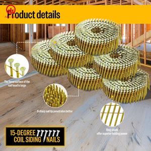 Clavos de Anillo de Acero Brillante de 2.5x50 y 2.5x65 mm, Grado Industrial, Embalados en Cartón para Tarimas de Madera - Product Image 3