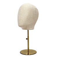 Material de espuma de base de cabeza de Maniquí de tela de lino de bambú Natural para mujer, peluca masculina, sombrero, ropa de exhibición, estilo de envoltura de ventana