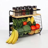 Étagères de rangement pliantes multi-usages pour la cuisine, panier à fruits et légumes à 2 niveaux pour réfrigérateur, organisateur d'épices pour la maison