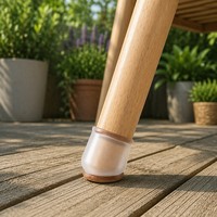 Protections de pieds de meubles d'extérieur ASJ en feutre non tissé, patins anti-rayures pour chaises de patio, protège-sol transparents pour terrasses et modèles de terrasses