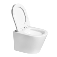 Ensemble WC suspendu et lavabo mural de style luxueux rouge pour hôtel