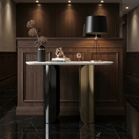 Table console en marbre moderne de luxe de petite taille, design simple de haute qualité, sur mesure pour couloir