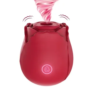 Dropshipping leistungsstarke Rosenform saugende Klitoris-Stimulation Rose Vibrator Sexspielzeug für Damen sexuelles Spielzeug