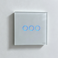 Panel Saklar Pintar KLASS Zigbee 2 3 4 Gang Kaca Temper Hitam Layar Sentuh Kontrol Timer Scene Kompatibel Alexa Google 250V