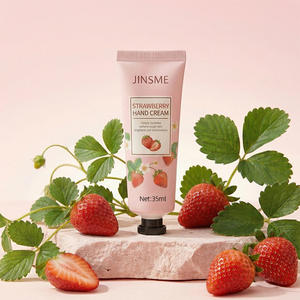 Strawberry Fruit-Scented <b>Hand</b> <b>Cream</b> <b>Set</b> 35ml Hyaluronic Acid Vitamin C Shea Butter Moisturizing Nourishing Anti-Aging Whitening - Product Image 1