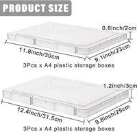 Caja de Almacenamiento Transparente A4, Portátil, de Plástico, para Papel Carta, Papel de Scrapbooking