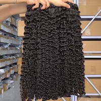 Cheveux bouclés malaisiens 12A vierges non traités, haute densité, double trame, lots de tissages capillaires en gros