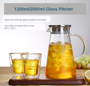 Bình Nước Thủy Tinh Trong Suốt Khỏe Mạnh, Bình Đựng Nước Thủy Tinh Trong Suốt Có Nắp Bằng Thép Không Gỉ - Product Image 2