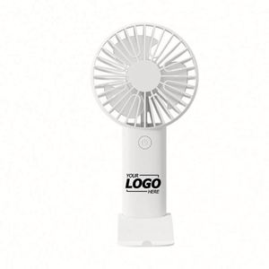 Modern Portable Mini Handheld Fan with Phone Stand-Custom Logo USB Rechargeable ABS Material Pocket Fan for <b>Gifts</b> & Promotions - Product Image 1