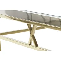 Table basse en acier et verre argenté 110x60x40