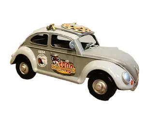 En çok satan Retro büyük amerikan klasik Beetle araba modeli yaratıcı el sanatları süsler ev dekorasyonu Metal el sanatları