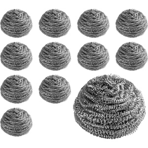 12g 6 Pack Scouring Balls Kitchen and Pot Cleaning 410 Stainless Steel Wire <b>Scourer</b> <b>Metal</b> Scrubber - Product Image 1