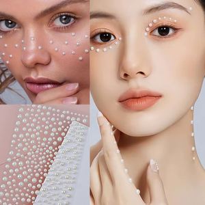 Adesivi 3D per Viso con Occhi di Perla Bianca, Strass Autoadesivi 3/4/5/6mm Misti per Viso/Unghie/Occhi, <span class=keywords><strong>Tatuaggio</strong></span> Temporaneo - Product Image 3