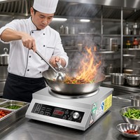 Cuisinière à induction concave commerciale 3,5 kW 6 kW pour restaurants, stands de restauration, traiteurs et revendeurs d'équipements de cuisine