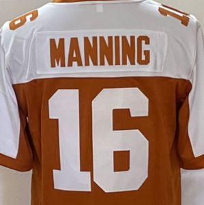 Versand bereit Arch Manning Orange/Weiß Beste Qualität Genähtes American College Football Trikot - Product Image 1