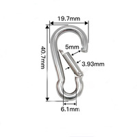 Mousqueton en acier inoxydable robuste pour porte-clés