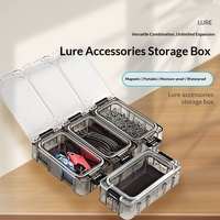 Boîte à accessoires pour leurres en plastique, étanche, hermétique, organisateur modulaire de type cube pour petits leurres, micro-appâts, utilisation en rivière et en lac, neuve