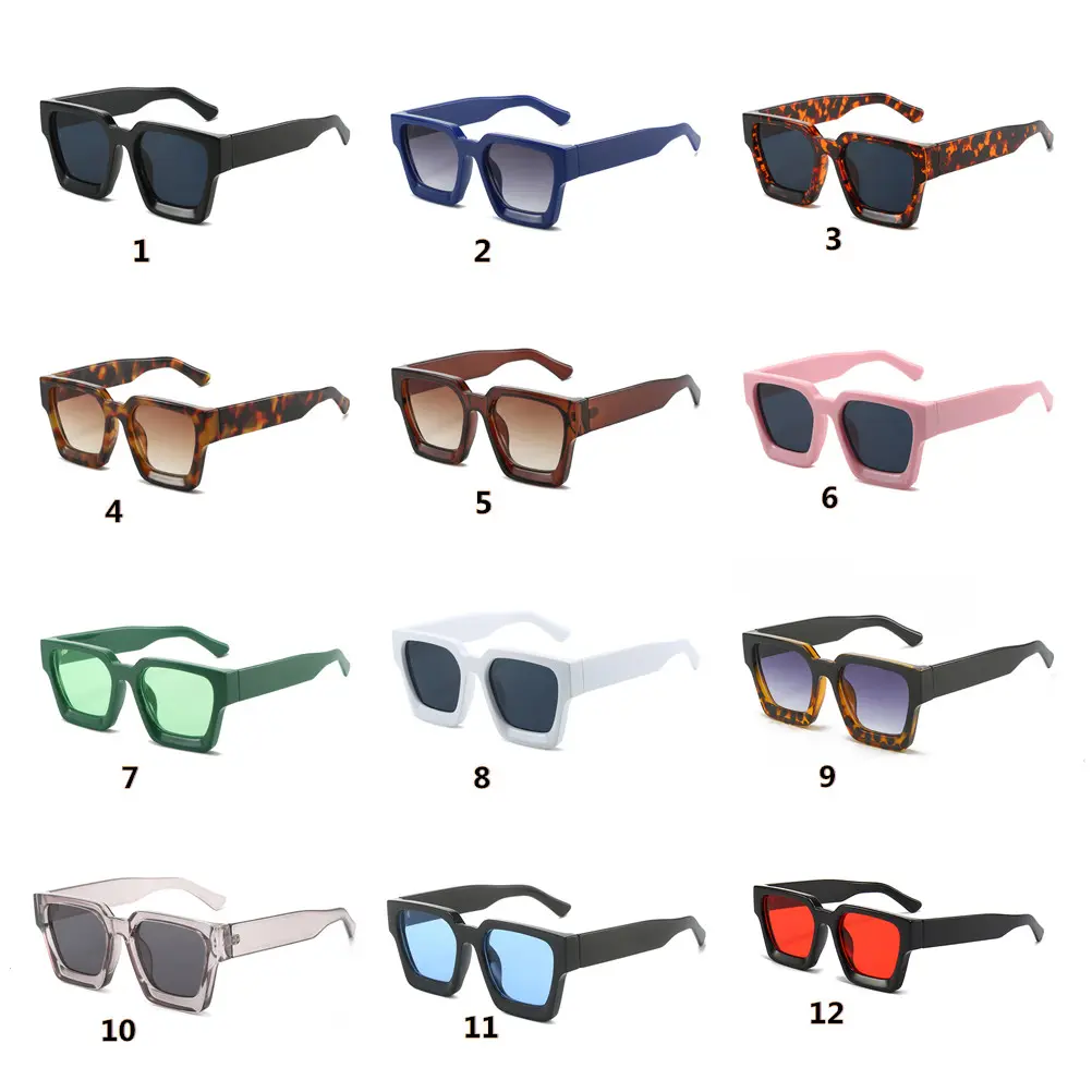 Groothandel Mode Lentes Gafas De Sol Hombre Ontwerper Luxe Mannen Vrouwen Bril Custom Tinten Logo Tr90 Vierkante Acetaat Zonnebril