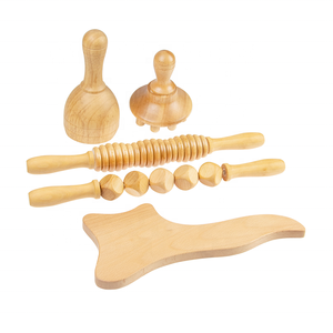 Set de Masaje Anticelulítico de <span class=keywords><strong>Maderoterapia</strong></span>, Rodillo de Madera para Drenaje Linfático, Copas de Masaje de Madera - Product Image 2
