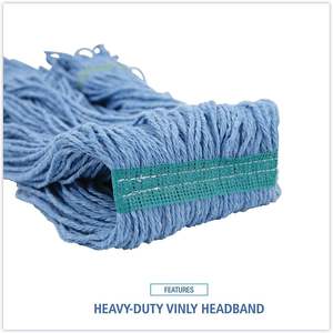 หัวไม้ถูพื้นแบบวงกลมขนาดกลาง สีน้ำเงิน รุ่น Boardwalk 502BLNBCT แบบพันด้วยมือ รูปทรงสี่เหลี่ยมผืนผ้า อุปกรณ์ทำความสะอาด ดูดซับน้ำได้ดี - Product Image 6