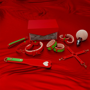 Conjunto Erótico <span class=keywords><strong>de</strong></span> Cuero para Adultos, Navidad, Esposas, Tobilleras, Collar, Equipo <span class=keywords><strong>de</strong></span> Bondage, BDSM, Fetiche, Pala, Restricciones, Juguetes Sexuales para Parejas - Product Image 1
