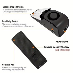 Système d'alarme de porte sans fil 120 dB, alarme de sécurité domestique anti-effraction, système de blocage de porte portable, alarme de pression pour porte - Product Image 4