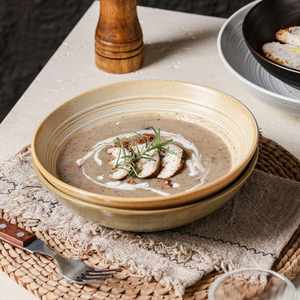 ชามเซรามิกสำหรับร้านอาหาร ชามสลัด ชามก๋วยเตี๋ยว ชามผลไม้ ชามพาสต้า ชามซุป ชามขนมหวาน ชามอาหารเรียกน้ำย่อย รูปทรงกลม สไตล์เรโทร - Product Image 3