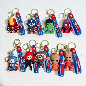 Nueva generación Marvel <span class=keywords><strong>Avengers</strong></span> Alliance llavero creativo dibujos animados PVC bolsa de plástico estatuilla para coche y viaje lote de llaveros - Product Image 2