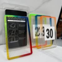 Protection de carte gradée en TPU avec panneau arrière transparent à paillettes dégradées multicolores et pare-chocs
