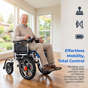 500W Folding <strong>Electric</strong> Wheelchair Lightweight Motorized Power <strong>Chair</strong> 150kg Capacity Carbon Steel Frame for Seniors Disabled Travel - Product Image 2